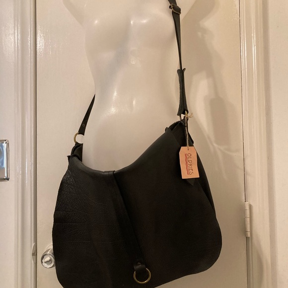 New Oldrie Large Leather Cross Body Bag Shoulder Messenger Bag Satchel Black - Picture 2 of 15
